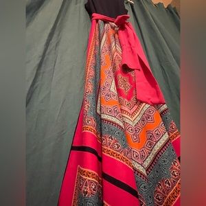Bright and Flowy Silk Maxi Dress